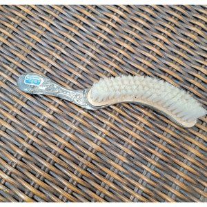 Vintage Art Nouveau Silver Plated Curved Hair Brush